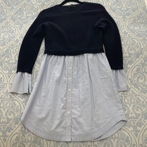 Club Monaco Navy and Light Blue Layered Dress